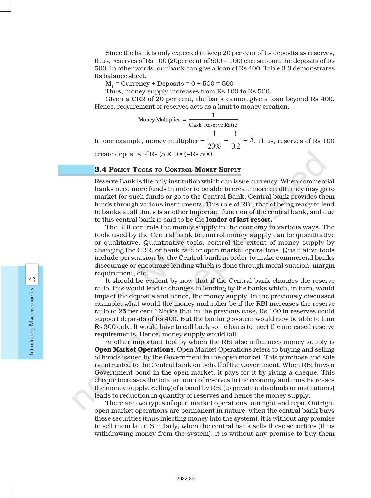 NCERT Book for Class 12 Economics (Macroeconomics) Chapter 3 Money and Banking - Page 7