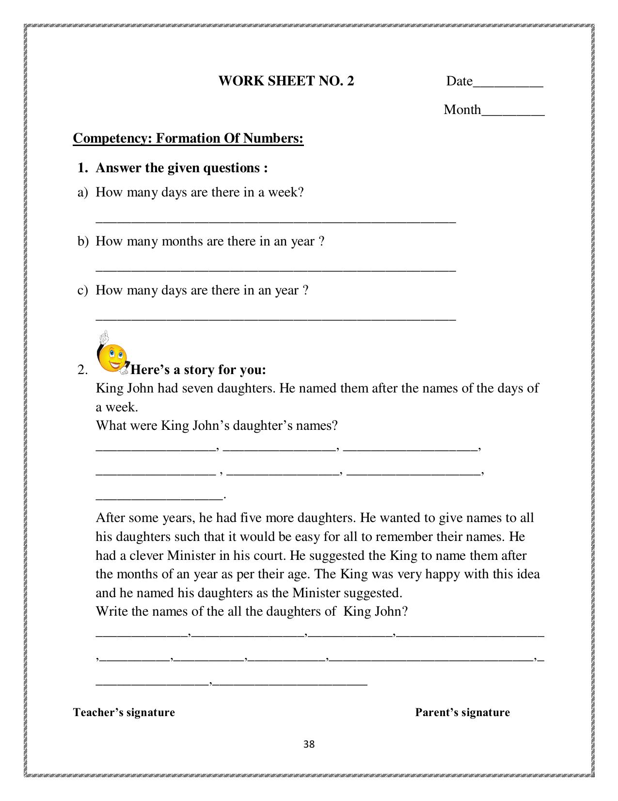 Worksheets for Class 2 Maths Assignment 61 My Funday - Page 1