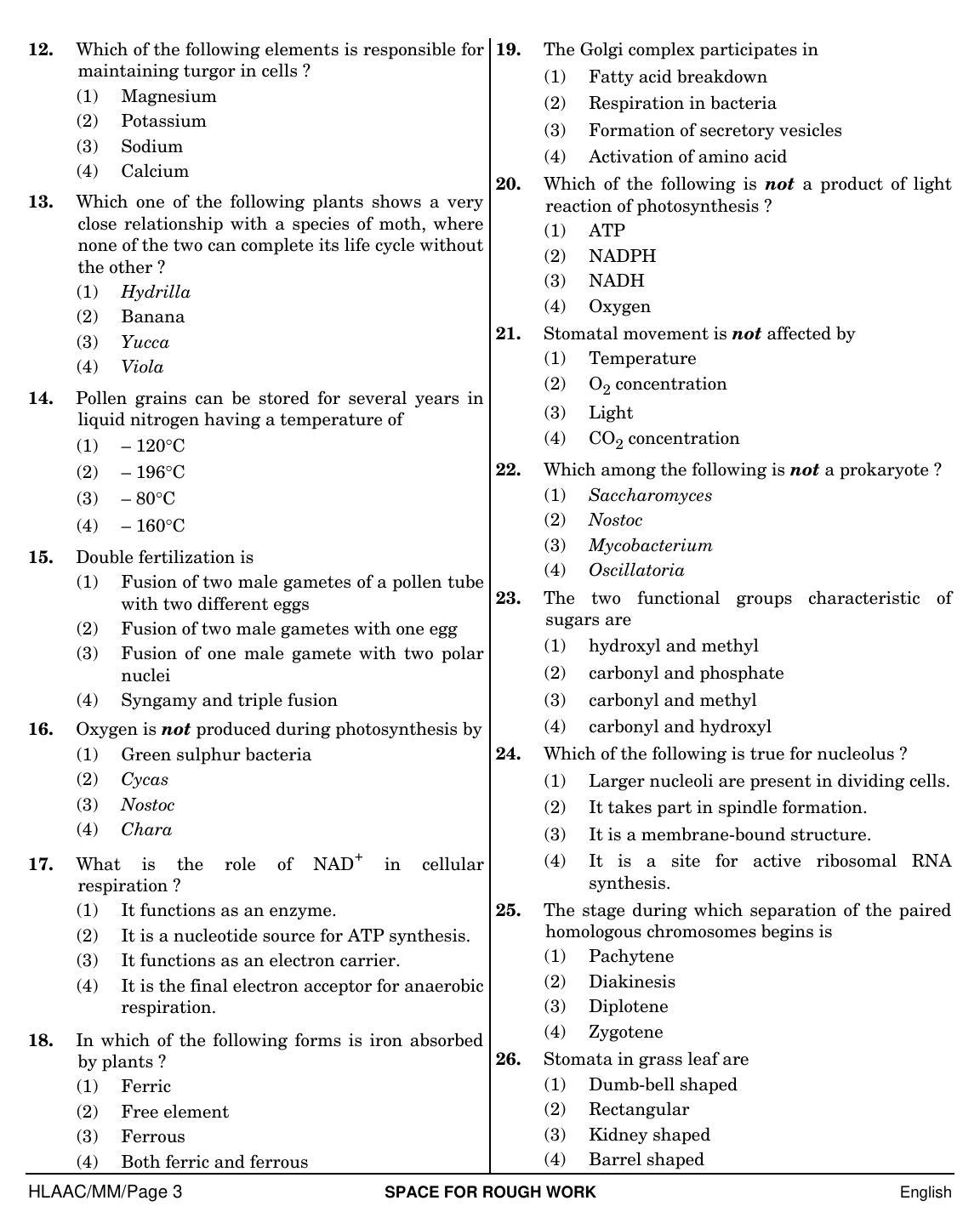 NEET English MM 2019 Question Paper - Page 3