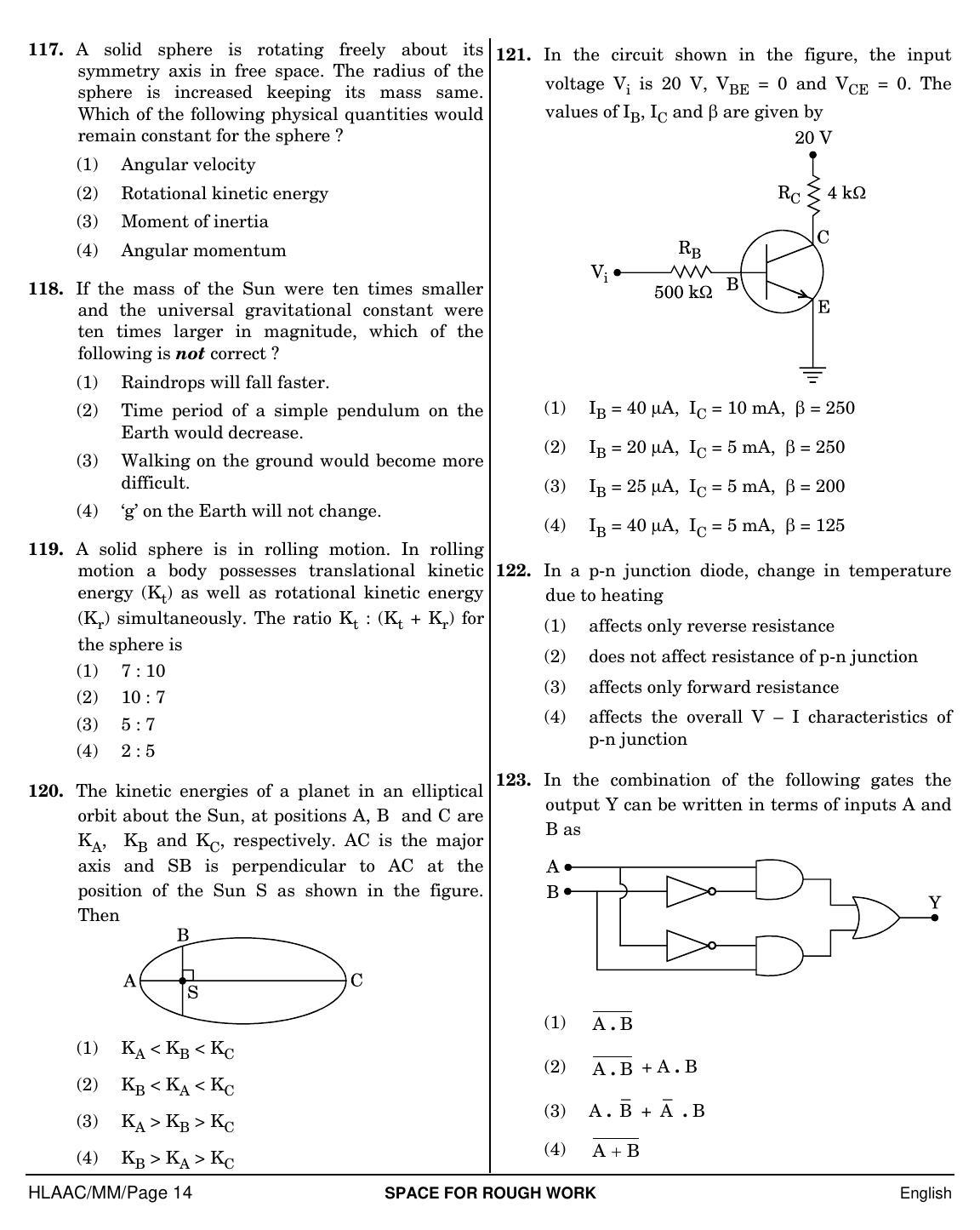 NEET English MM 2019 Question Paper - Page 14