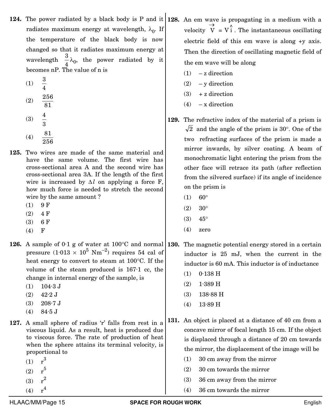 NEET English MM 2019 Question Paper - Page 15