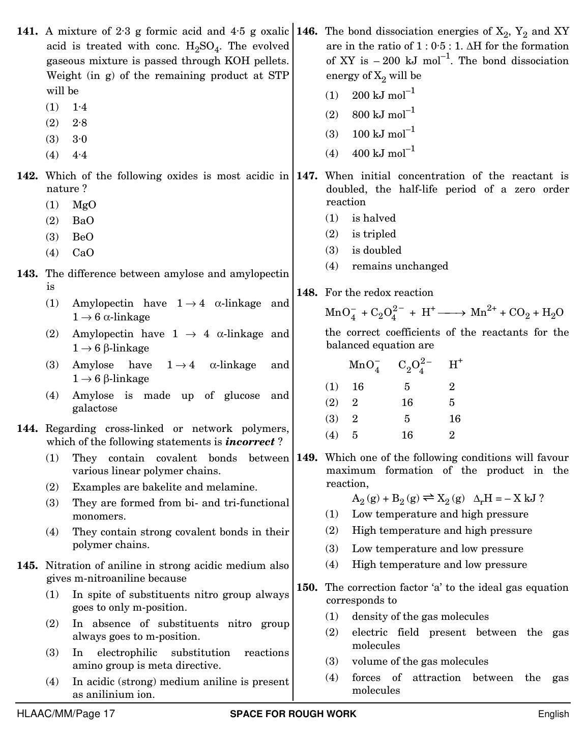 NEET English MM 2019 Question Paper - Page 17