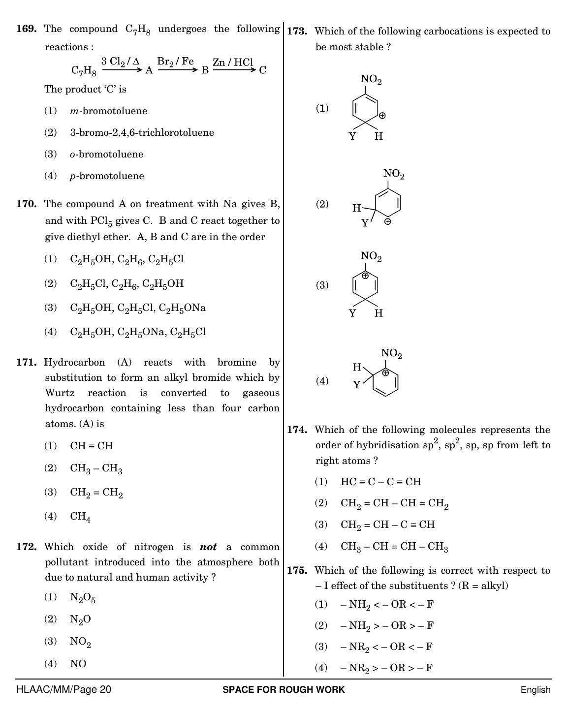 NEET English MM 2019 Question Paper - Page 20