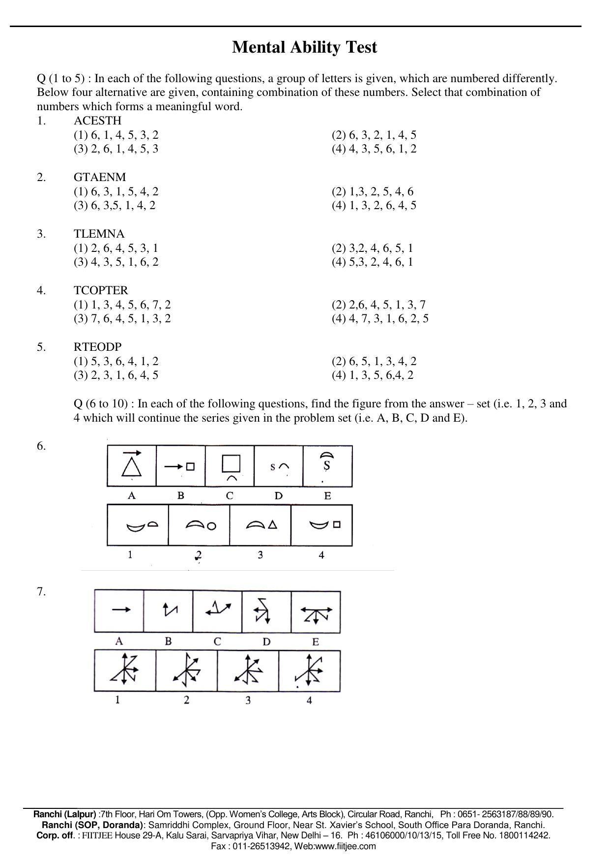 Jharkhand (JAC) NTSE 2016-17 (MAT & SAT) Question Paper - Page 3