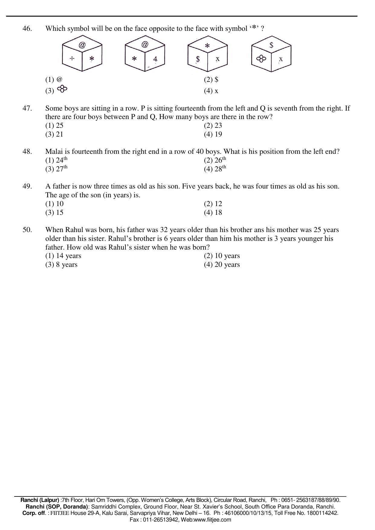 Jharkhand (JAC) NTSE 2016-17 (MAT & SAT) Question Paper - Page 9