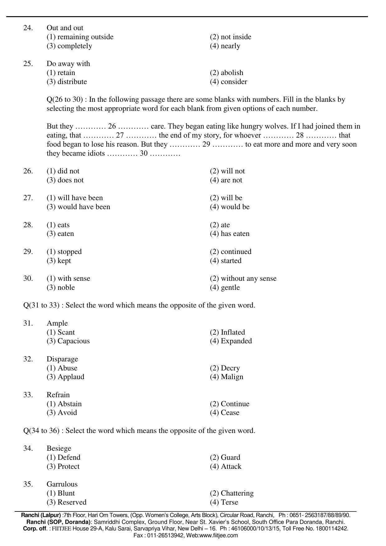 Jharkhand (JAC) NTSE 2016-17 (MAT & SAT) Question Paper - Page 14