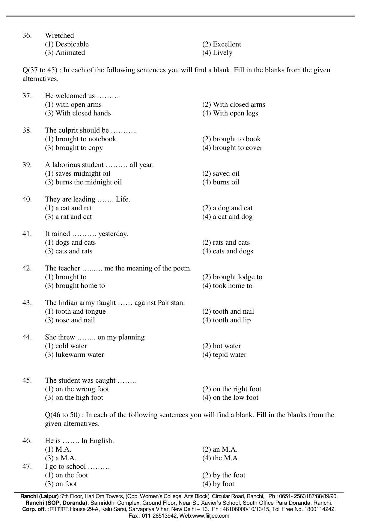 Jharkhand (JAC) NTSE 2016-17 (MAT & SAT) Question Paper - Page 15