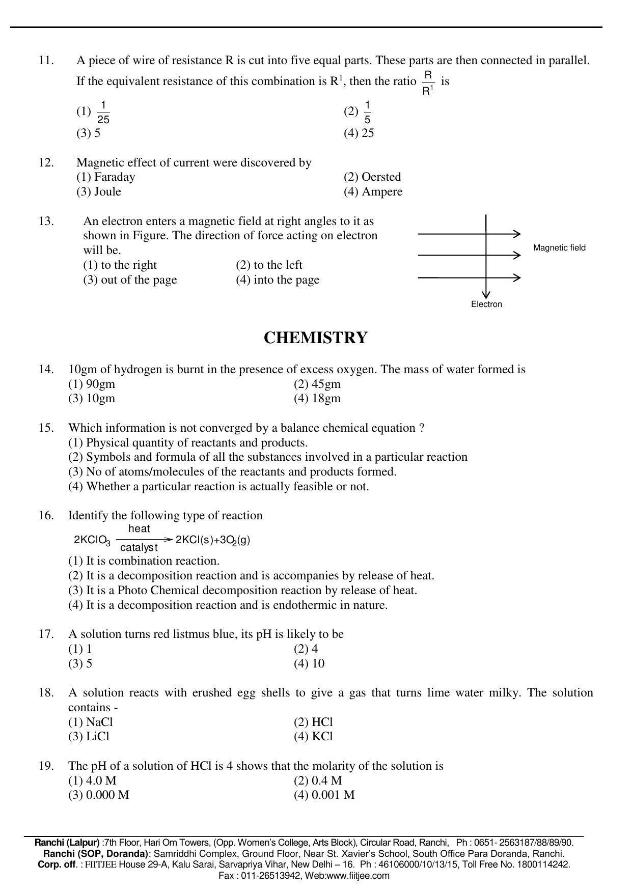 Jharkhand (JAC) NTSE 2016-17 (MAT & SAT) Question Paper - Page 19