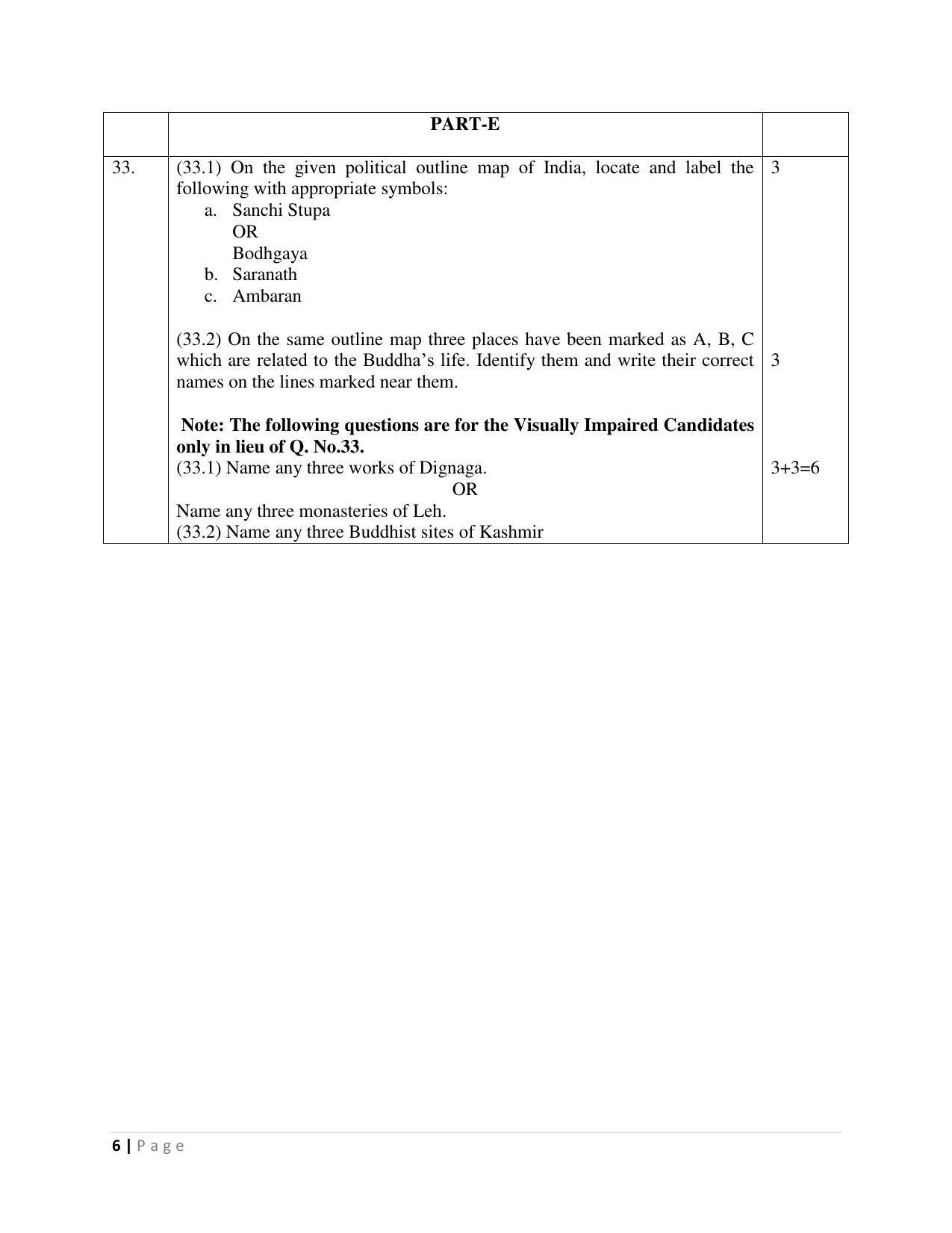 JKBOSE Class 12 Buddhist Studies Model Question Paper 2023 - Page 6
