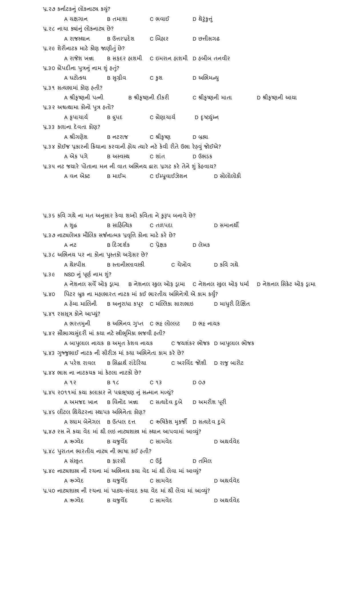 Hemchand North Gujarat University Sample Paper July-Sept 2021: B.A.F Semester-I (Drama) Paper 2 - Page 2