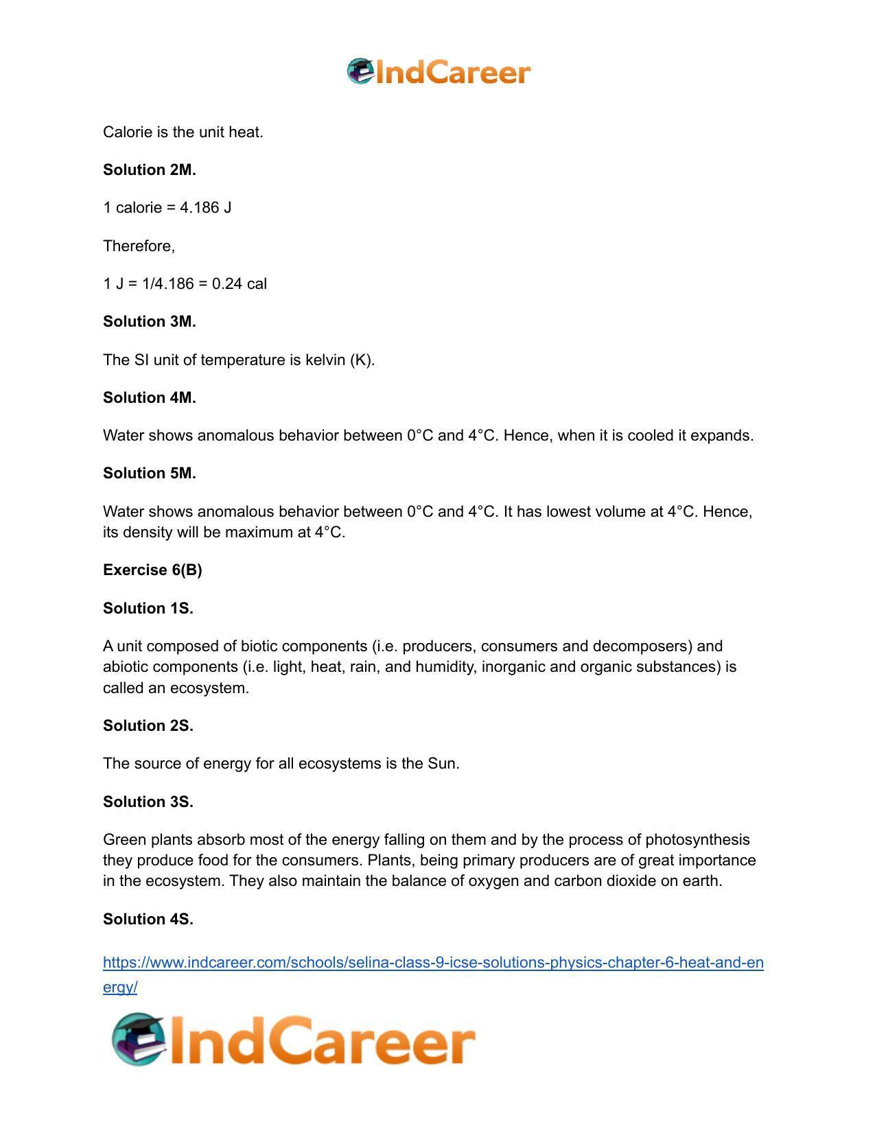 Selina Class 9 ICSE Solutions Physics : Chapter 6- Heat and Energy - Page 8