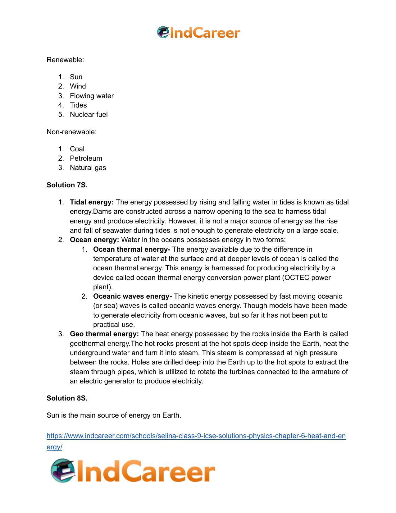 Selina Class 9 ICSE Solutions Physics : Chapter 6- Heat and Energy - Page 16