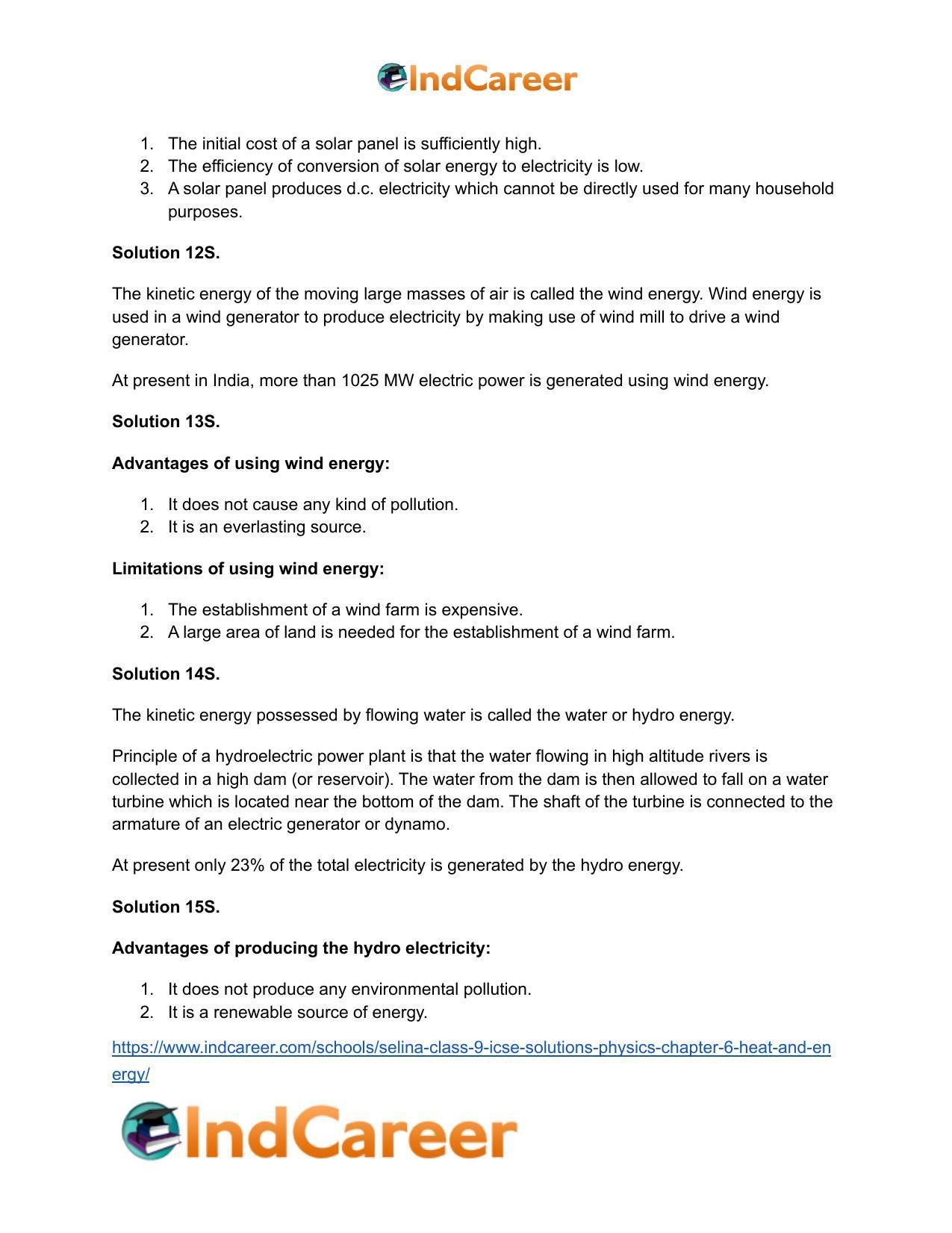 Selina Class 9 ICSE Solutions Physics : Chapter 6- Heat and Energy - Page 18