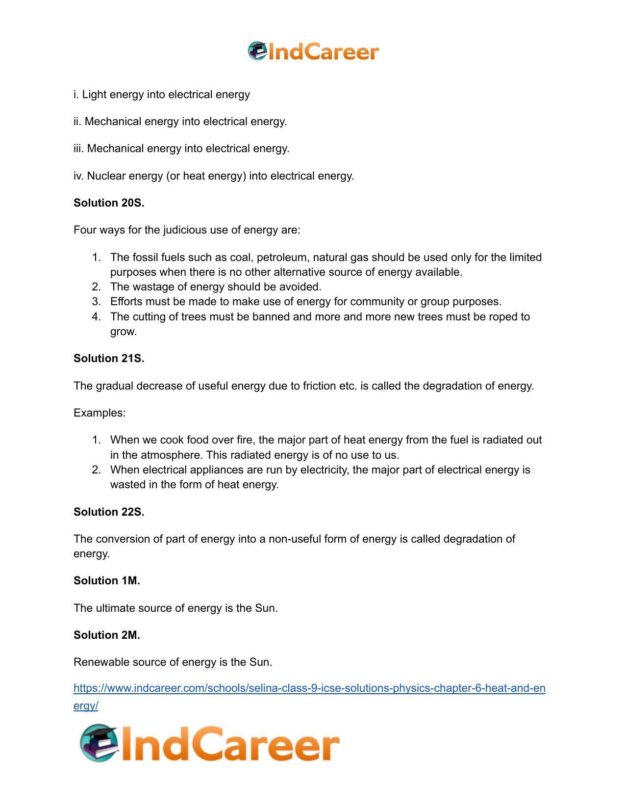 Selina Class 9 ICSE Solutions Physics : Chapter 6- Heat and Energy - Page 20