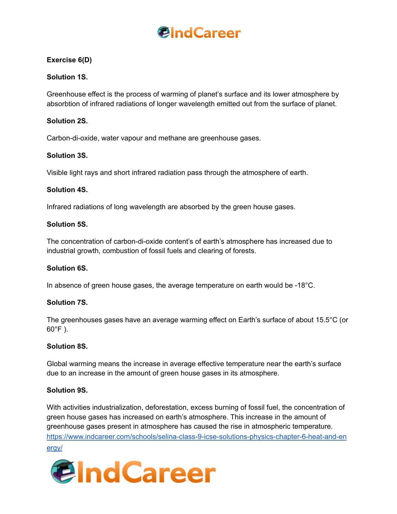Selina Class 9 ICSE Solutions Physics : Chapter 6- Heat and Energy - Page 21