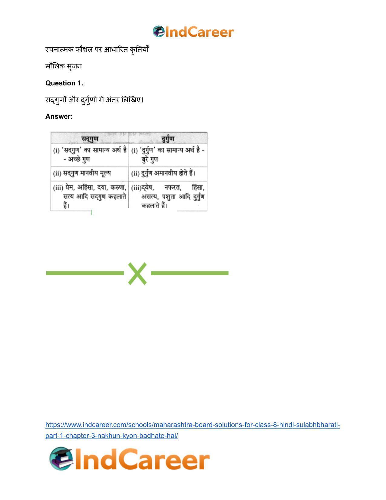 Maharashtra Board Solutions for Class 8- Hindi Sulabhbharati (Part 1): Chapter 3- नाखून क्यों बढ़ते हैं? - Page 22