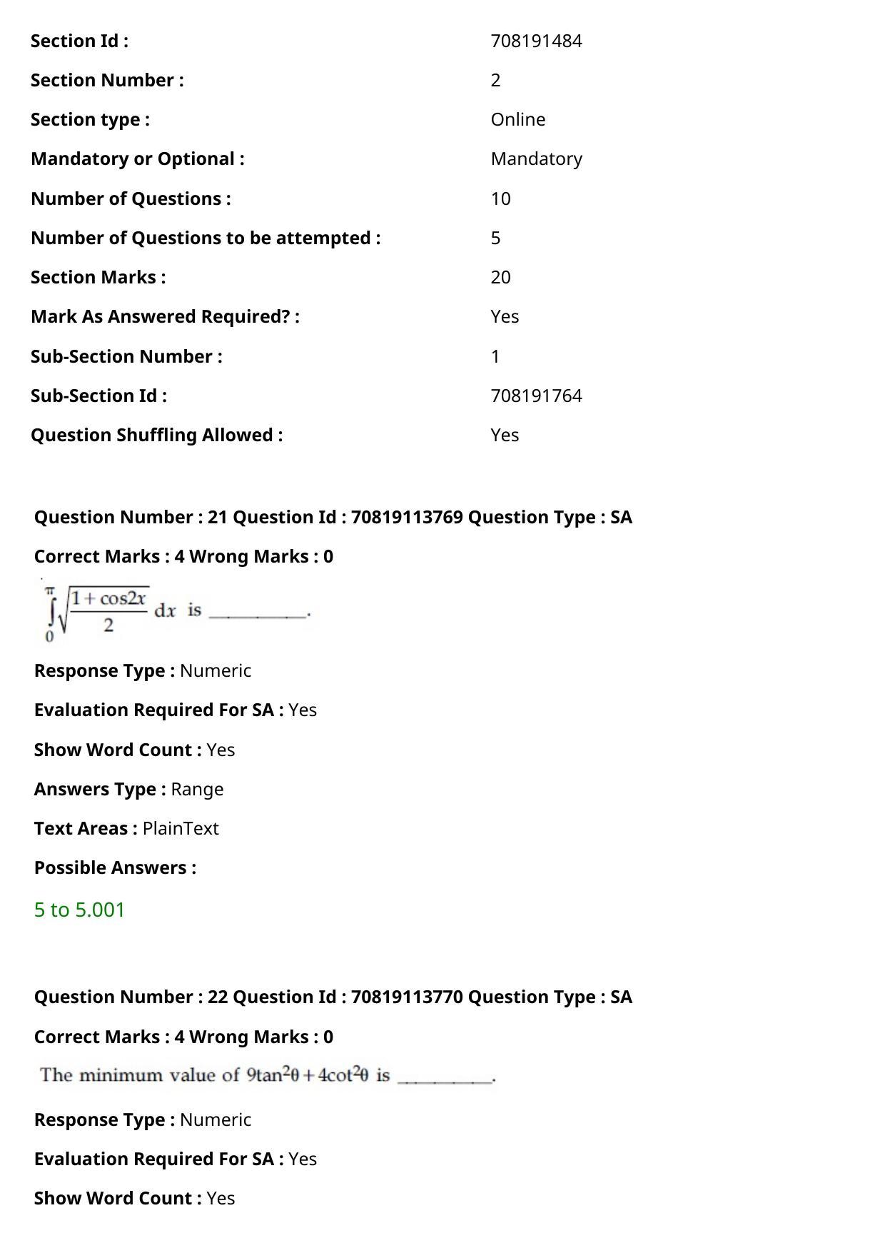 JEE Mains 2021: B Arch & B Planning English (Shift 2) 23-02-2021 Question Paper - Page 13