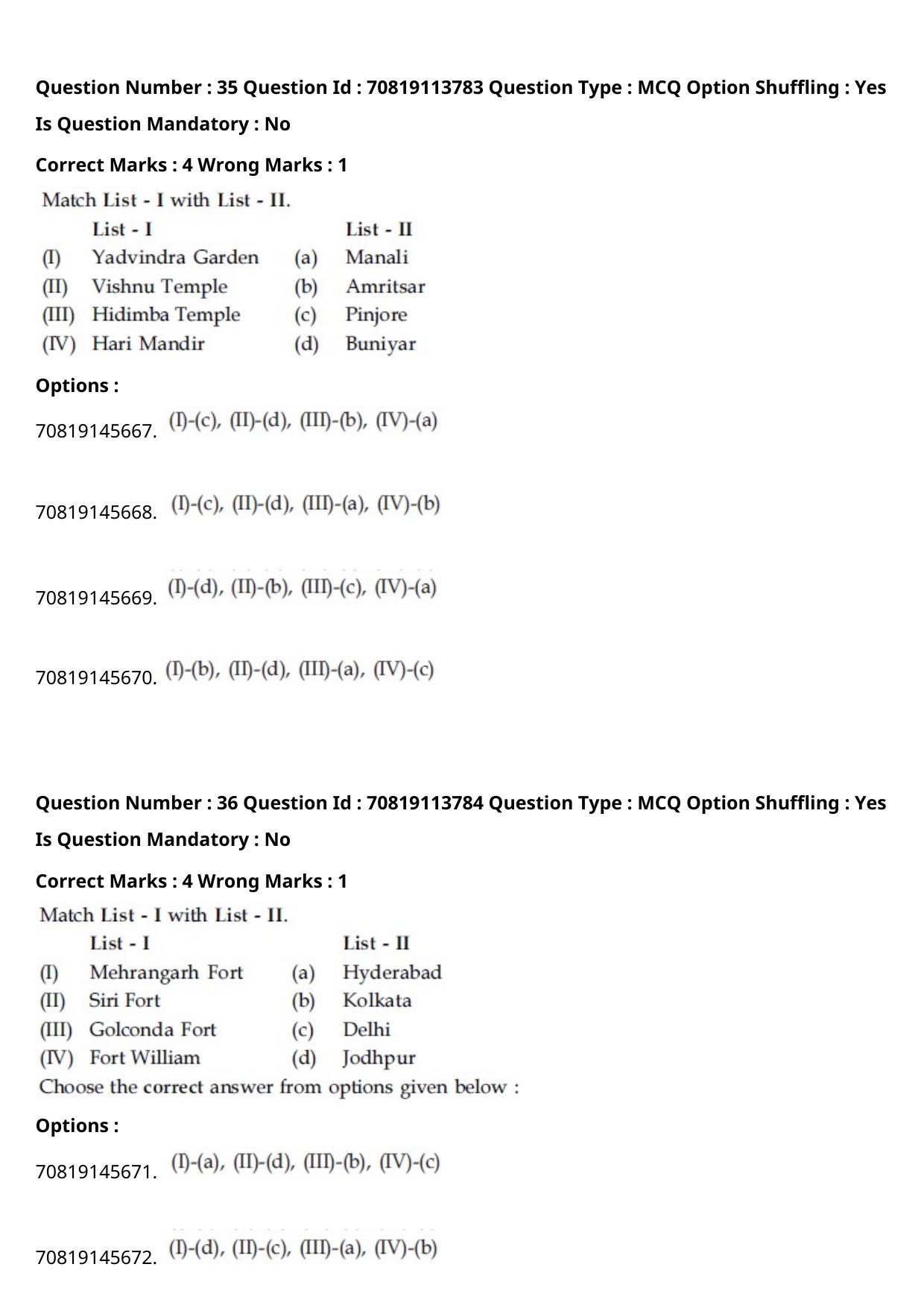 JEE Mains 2021: B Arch & B Planning English (Shift 2) 23-02-2021 Question Paper - Page 22