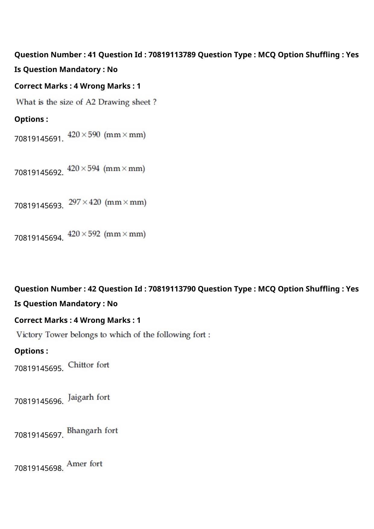 JEE Mains 2021: B Arch & B Planning English (Shift 2) 23-02-2021 Question Paper - Page 25