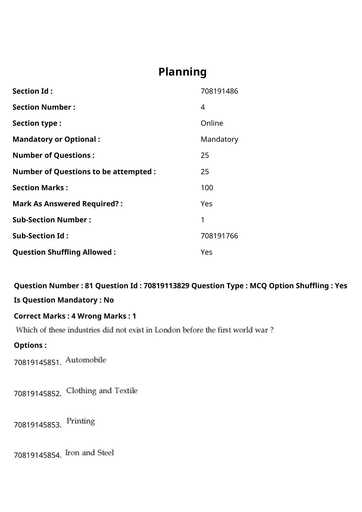 JEE Mains 2021: B Arch & B Planning English (Shift 2) 23-02-2021 Question Paper - Page 58