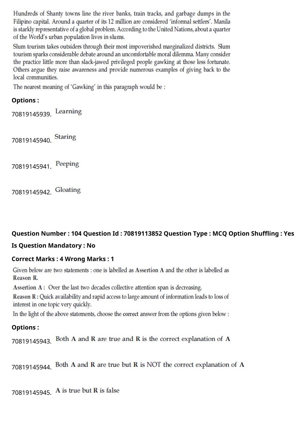 JEE Mains 2021: B Arch & B Planning English (Shift 2) 23-02-2021 Question Paper - Page 72