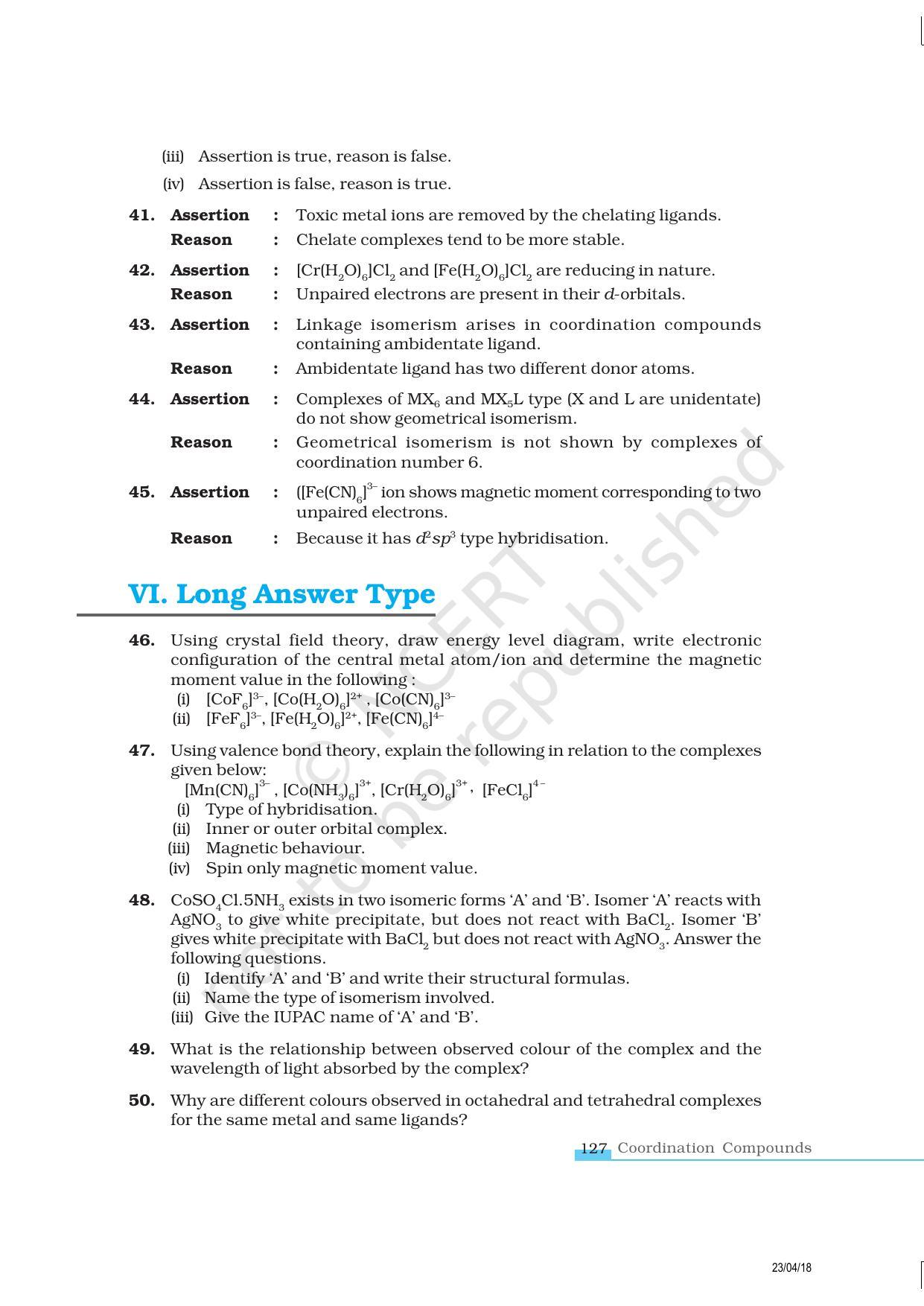 NCERT Exemplar Book for Class 12 Chemistry: Chapter 9 Coordination Compounds - Page 8