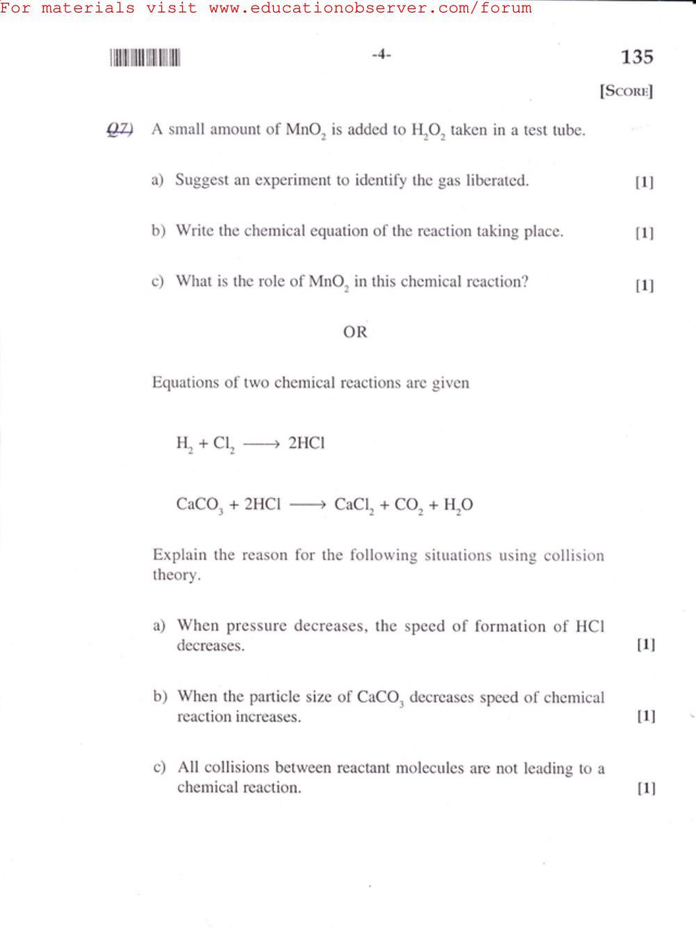 Kerala SSLC 2015 Chemistry Question Paper - Page 4