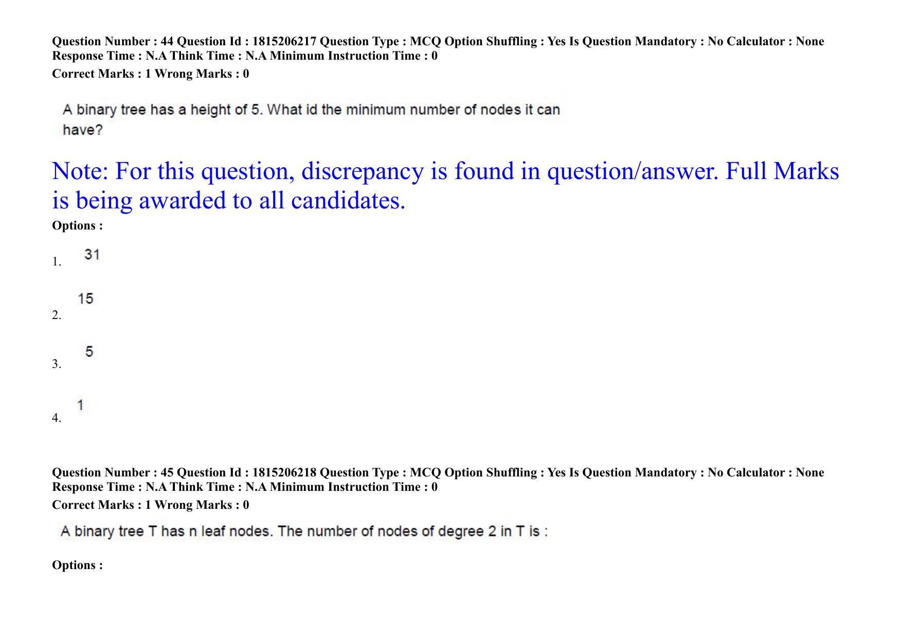 TS CPGET 2023 M Sc Computer Science (Shift 2) Question Paper with Answer Key - Page 43