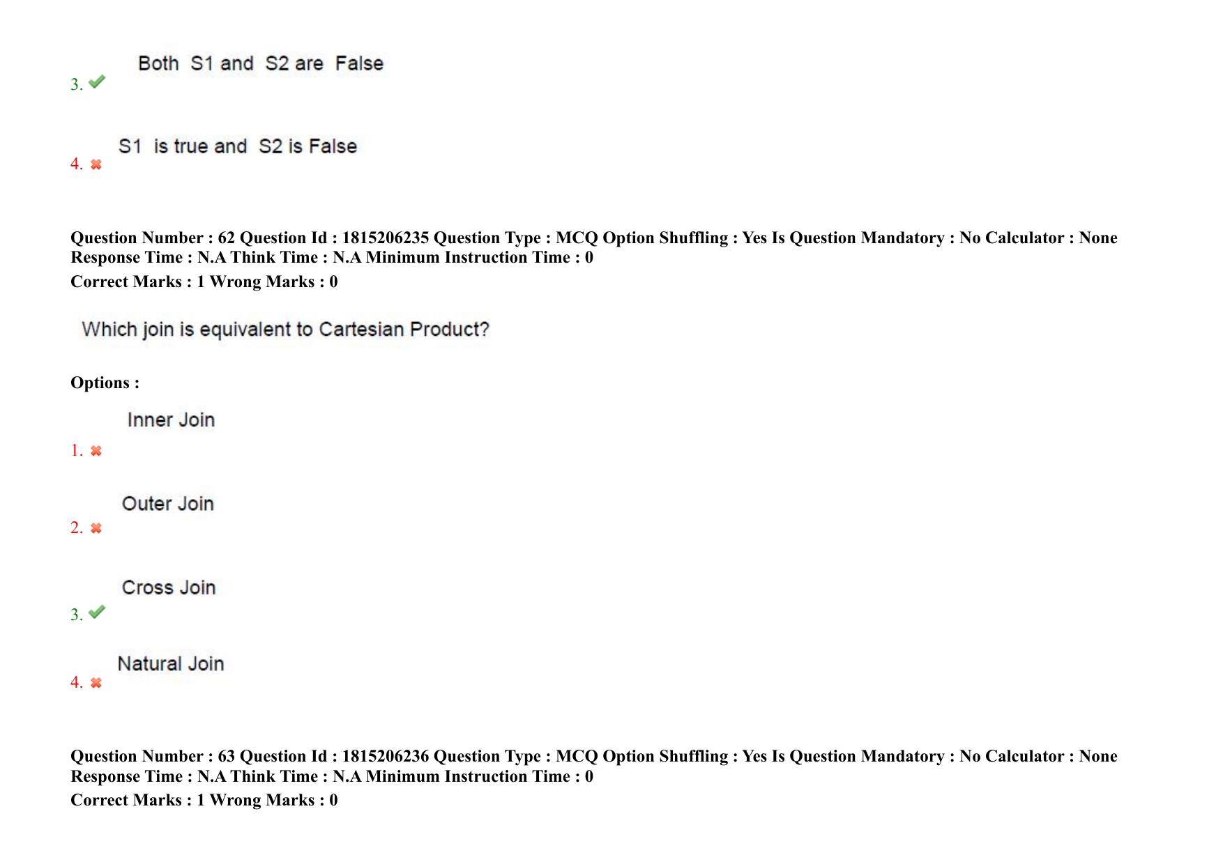 TS CPGET 2023 M Sc Computer Science (Shift 2) Question Paper with Answer Key - Page 58