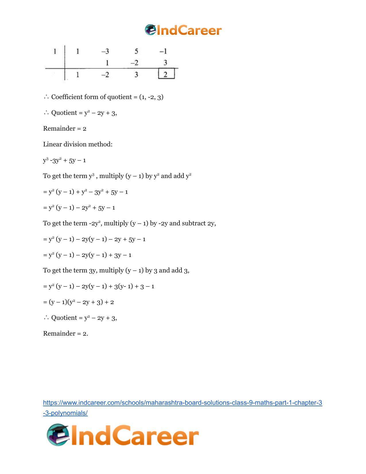Maharashtra Board Solutions Class 9-Maths (Part 1): Chapter 3.3- Polynomials - Page 9