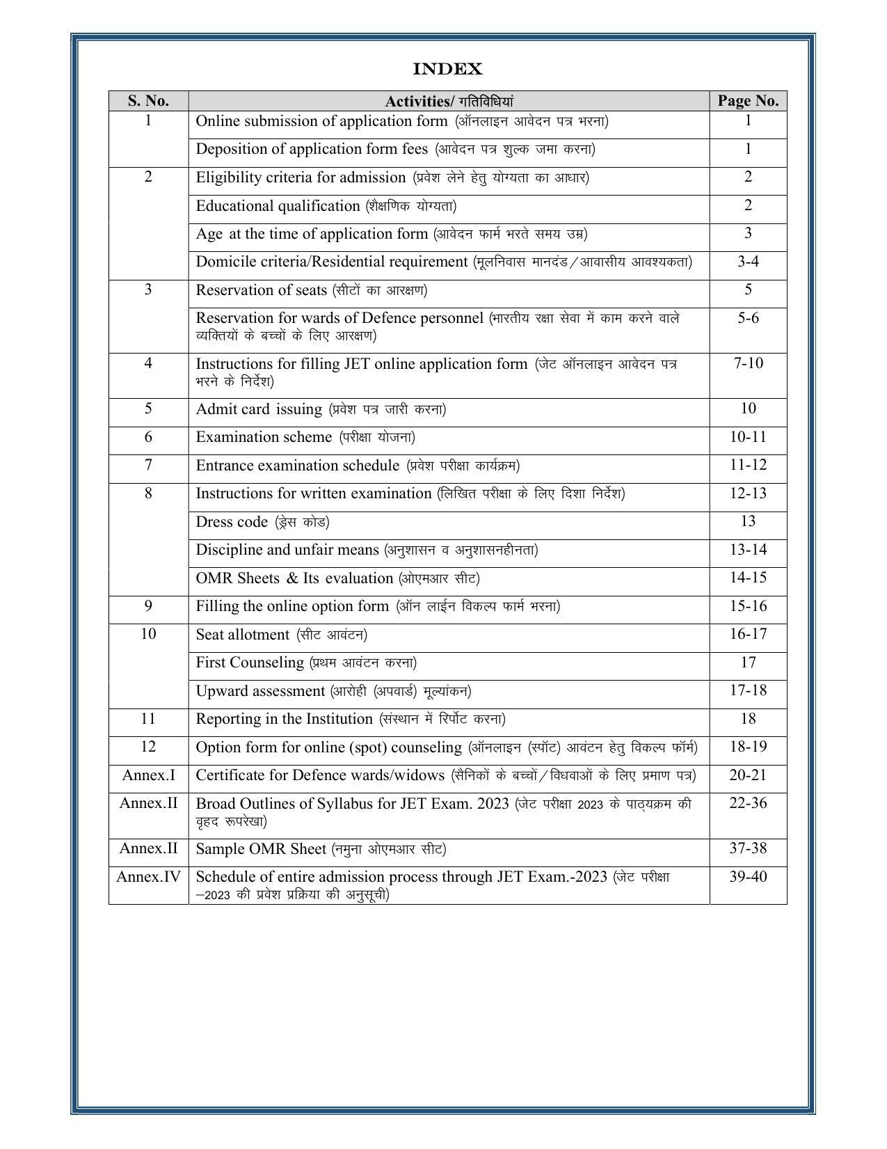 Rajasthan JET Exam Syllabus - Page 2