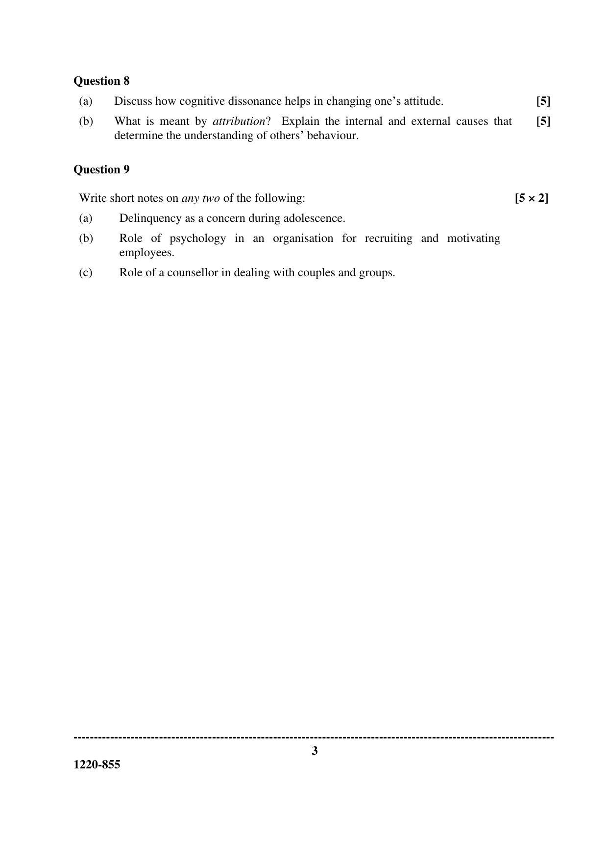 ISC Class 12 2020 Psychology Question Paper - Page 3