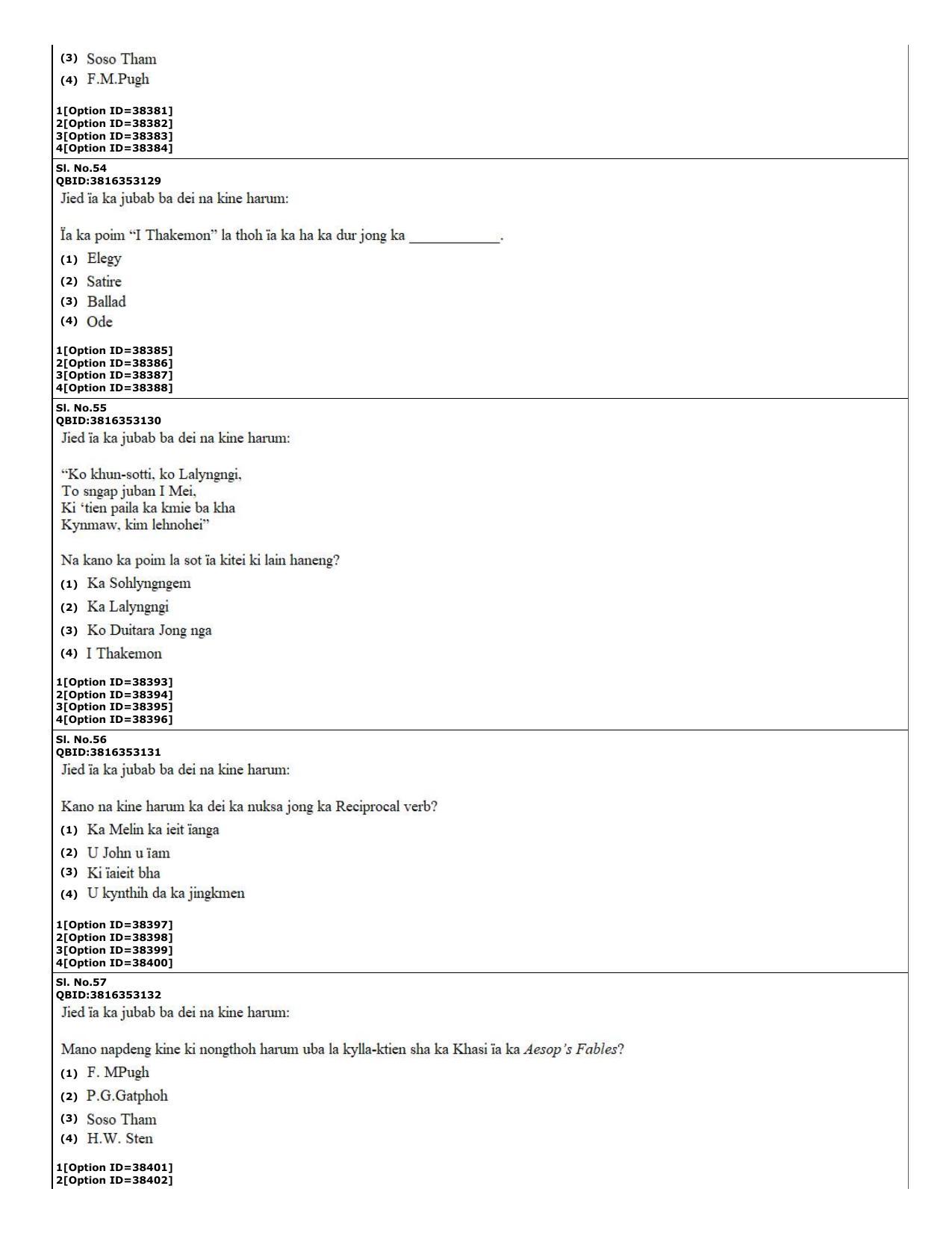 CUET (PG) 2022: PGQP-60 Khasi (10-09-2022) Question Paper - Page 17