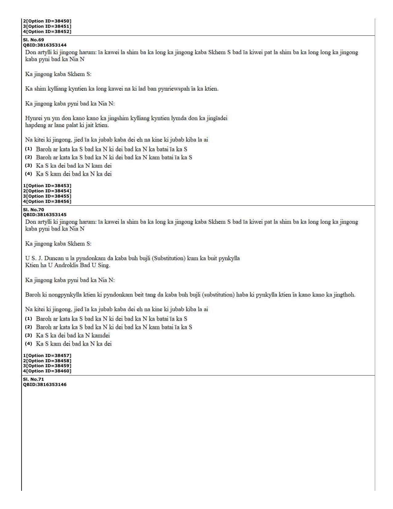 CUET (PG) 2022: PGQP-60 Khasi (10-09-2022) Question Paper - Page 21