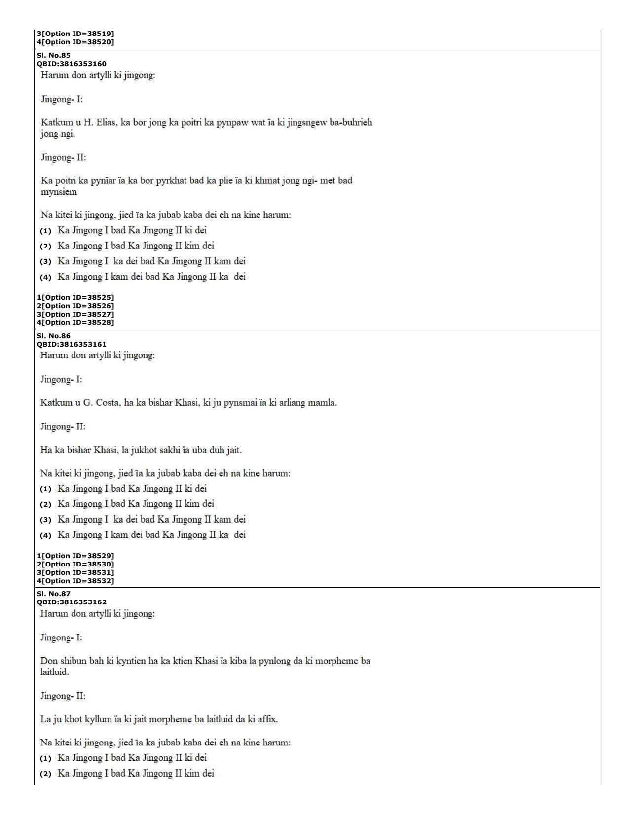 CUET (PG) 2022: PGQP-60 Khasi (10-09-2022) Question Paper - Page 28