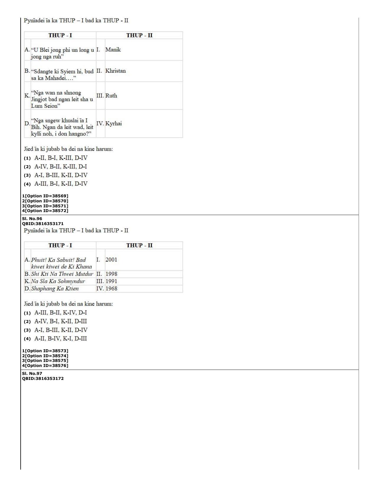 CUET (PG) 2022: PGQP-60 Khasi (10-09-2022) Question Paper - Page 32