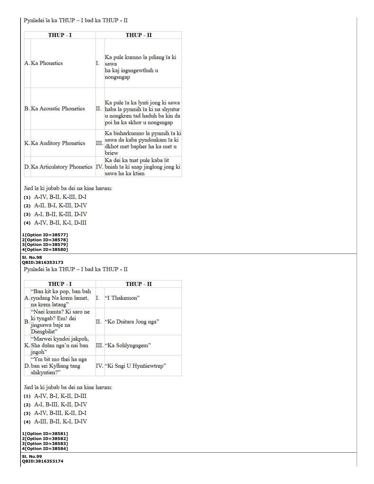 CUET (PG) 2022: PGQP-60 Khasi (10-09-2022) Question Paper - Page 33