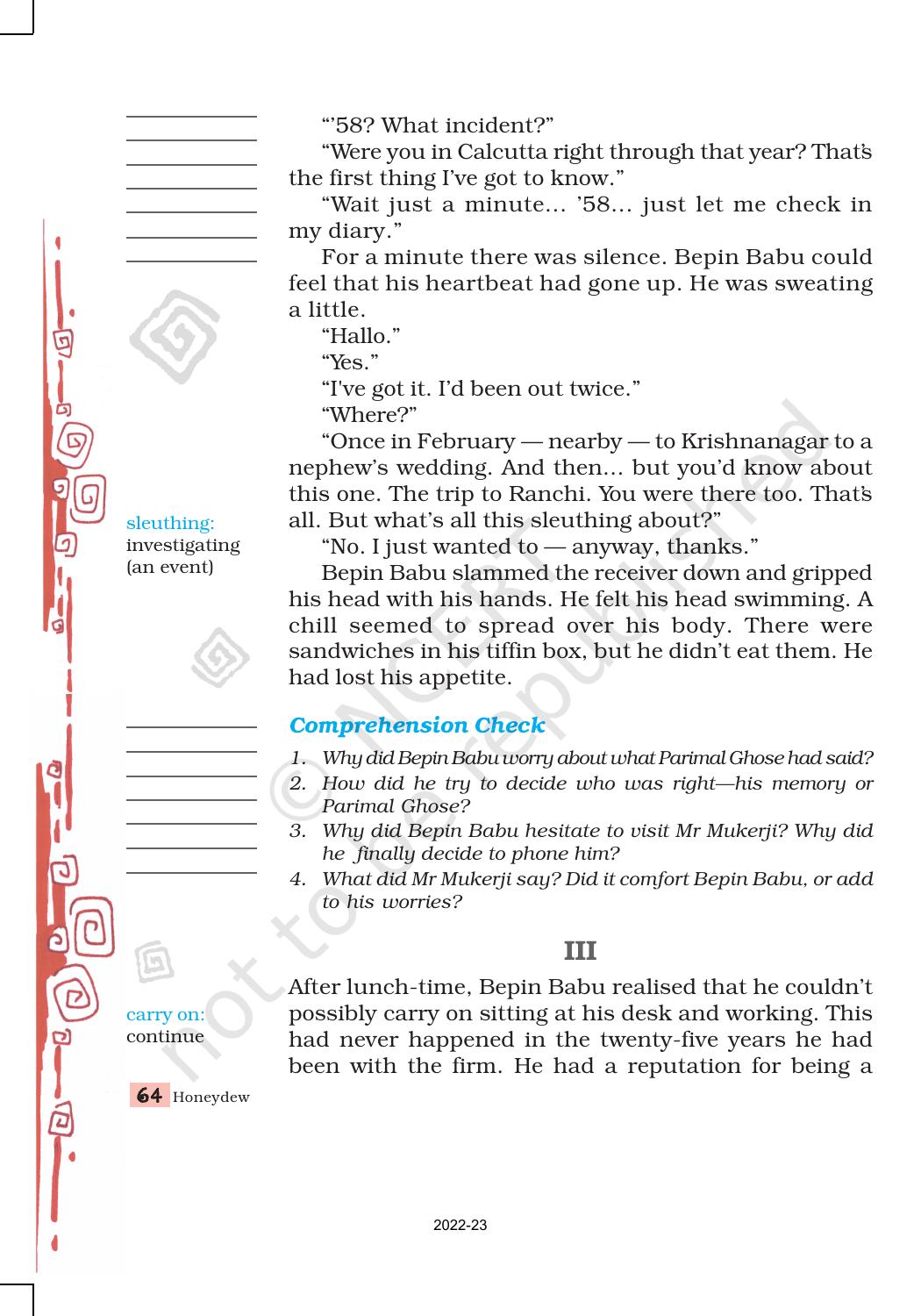 NCERT Book for Class 8 English Chapter 4 Bepin Choudhury’s Lapse of Memory - Page 6