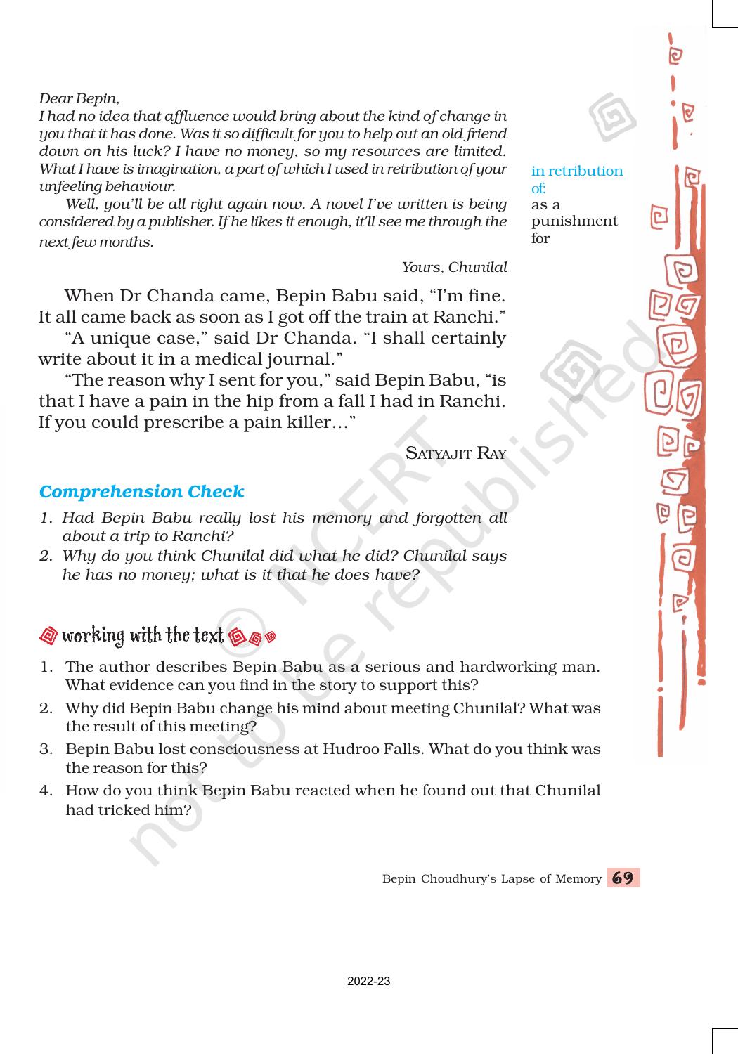NCERT Book for Class 8 English Chapter 4 Bepin Choudhury’s Lapse of Memory - Page 11