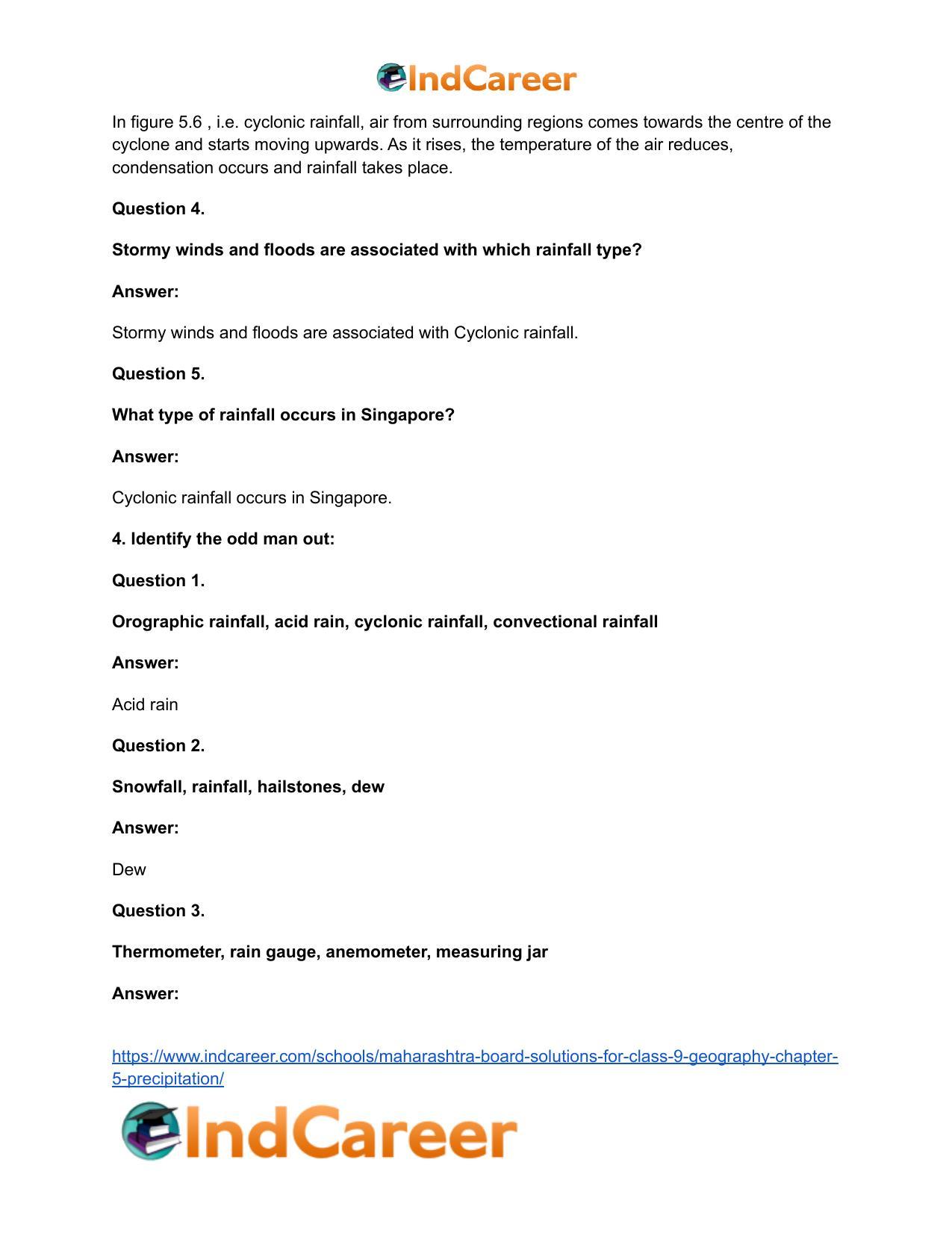 Maharashtra Board Solutions for Class 9- Geography: Chapter 5- Precipitation - Page 5