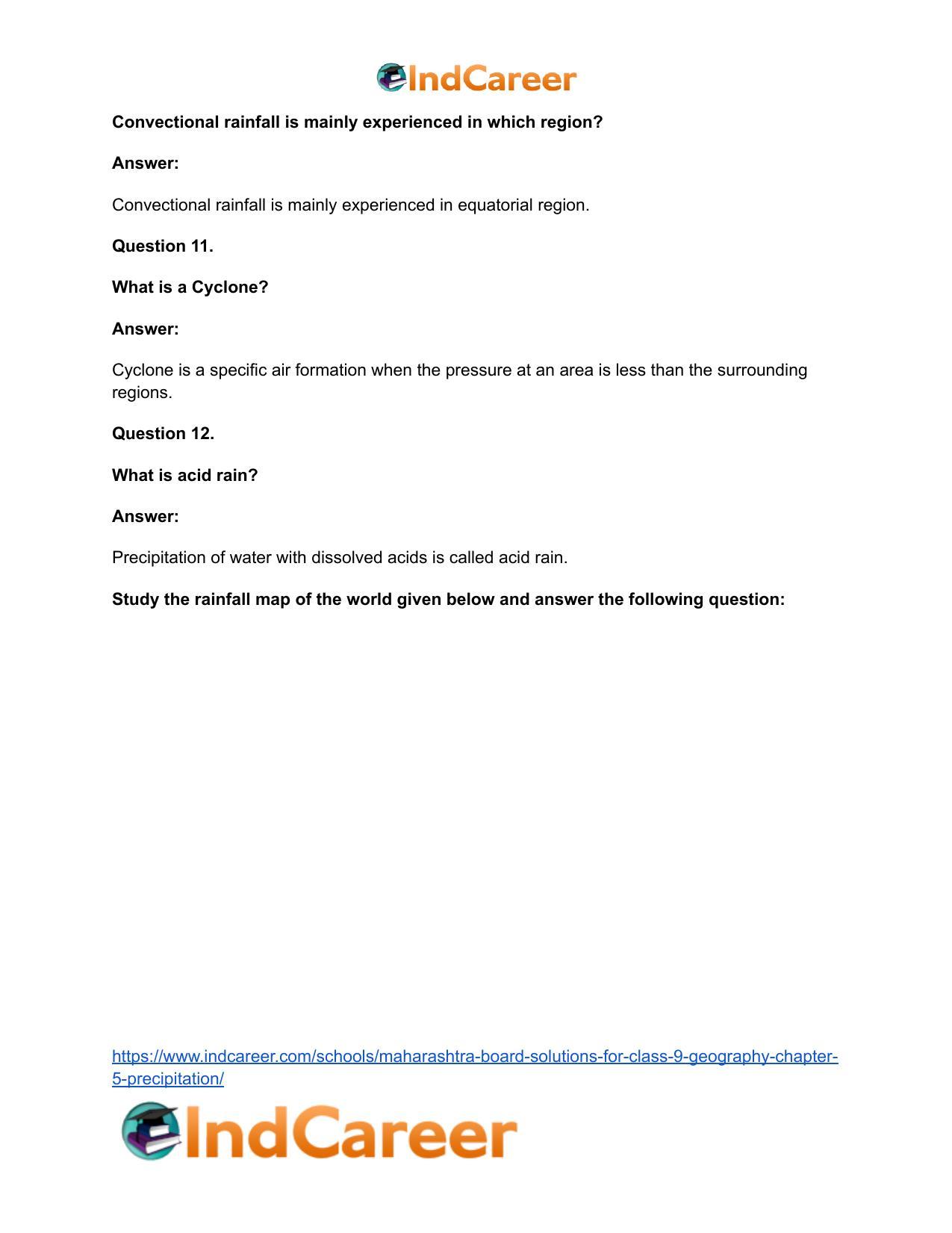 Maharashtra Board Solutions for Class 9- Geography: Chapter 5- Precipitation - Page 22