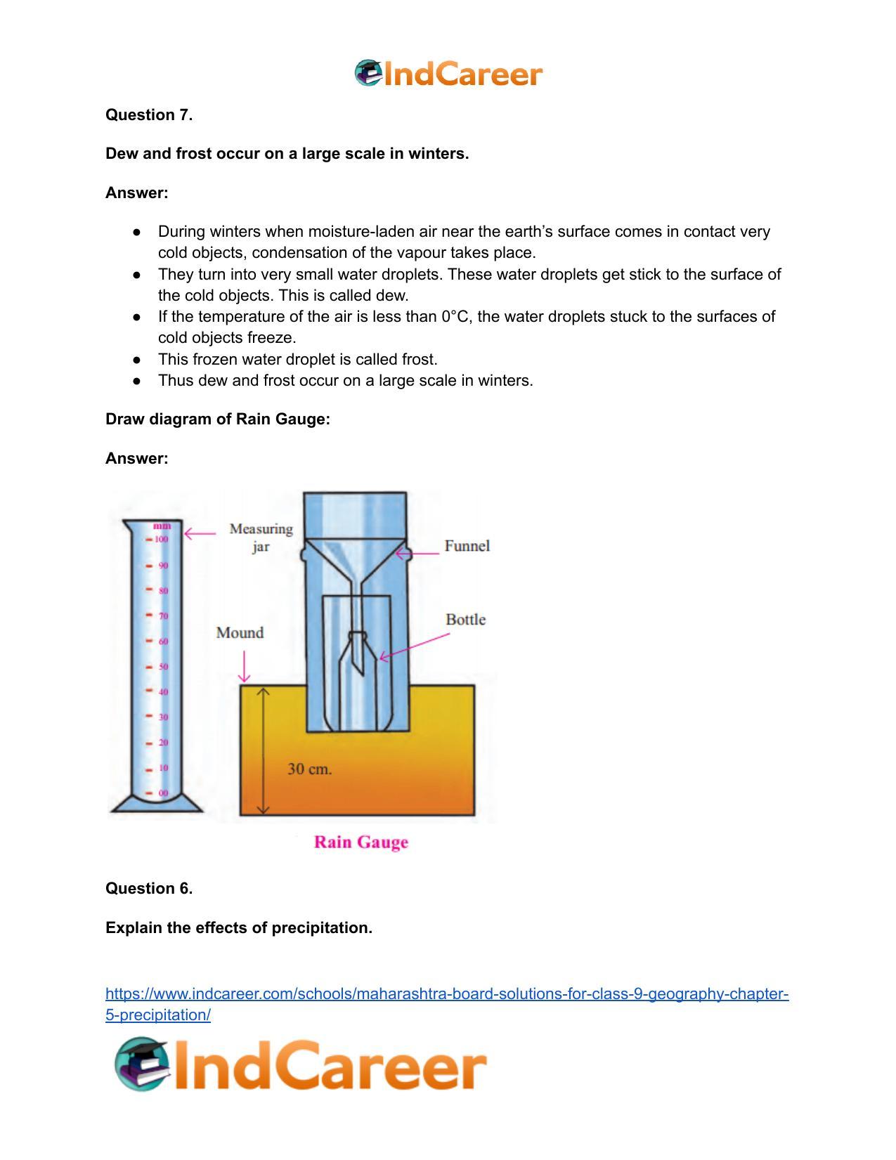 Maharashtra Board Solutions for Class 9- Geography: Chapter 5- Precipitation - Page 28