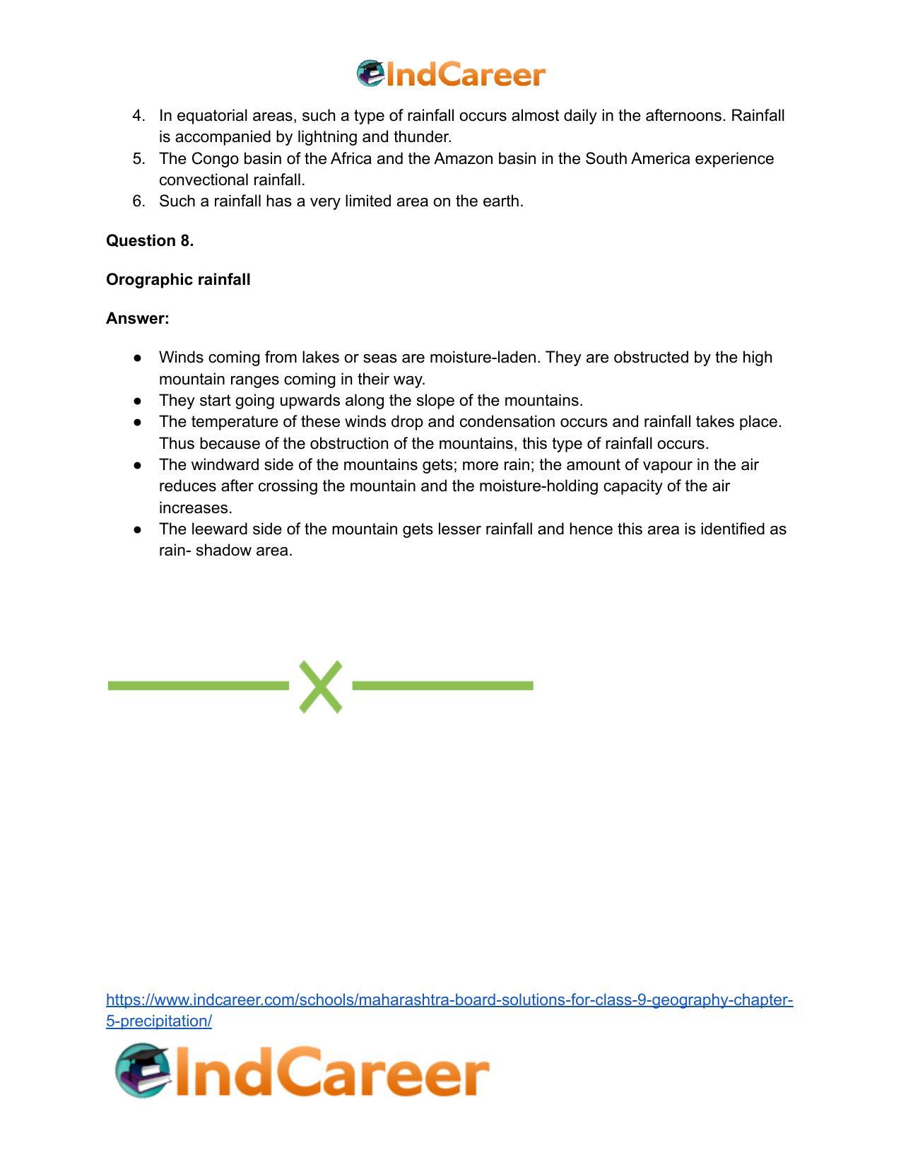 Maharashtra Board Solutions for Class 9- Geography: Chapter 5- Precipitation - Page 32