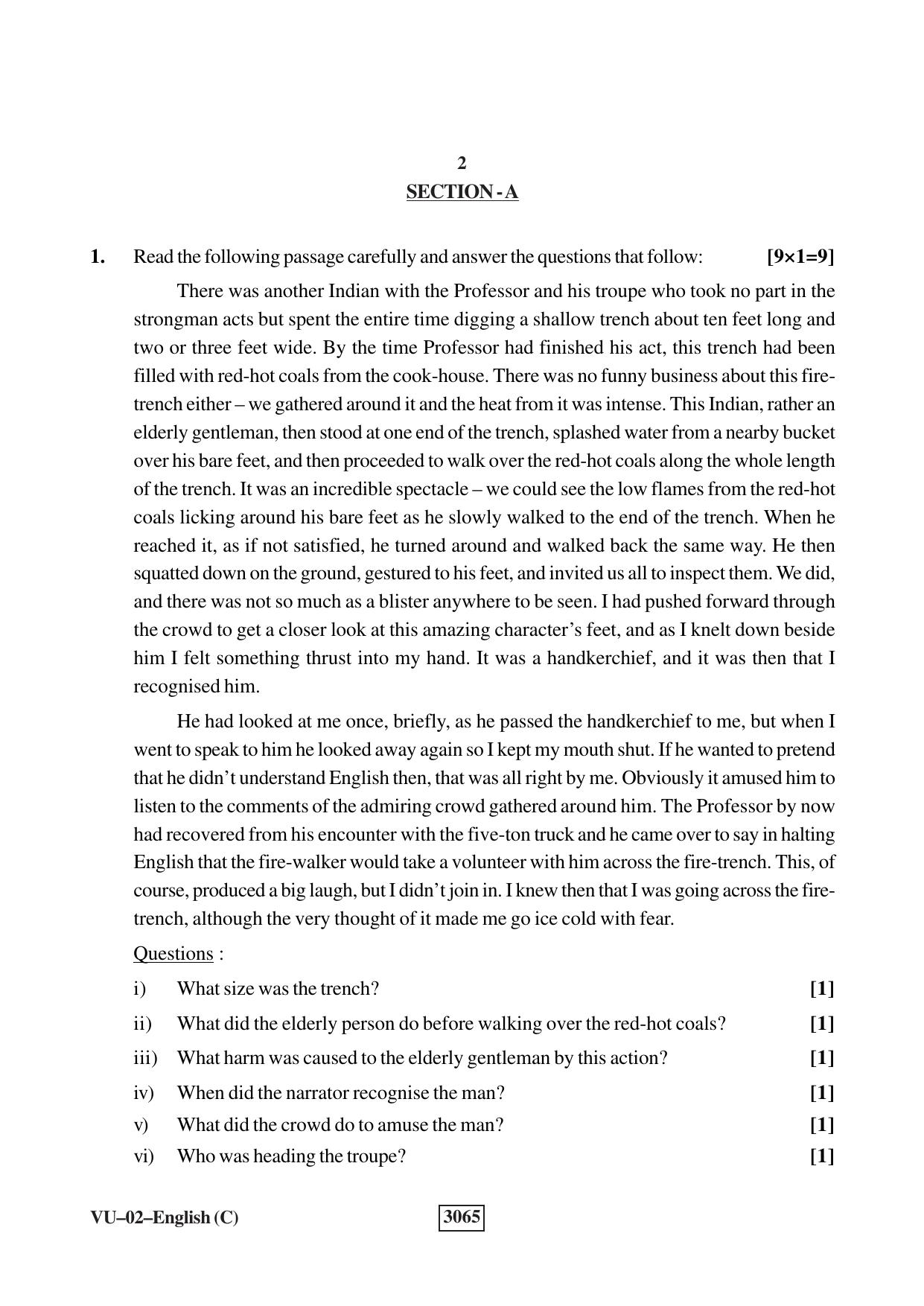 RBSE 2023 English Varishtha Upadhyay Question Paper - Page 2