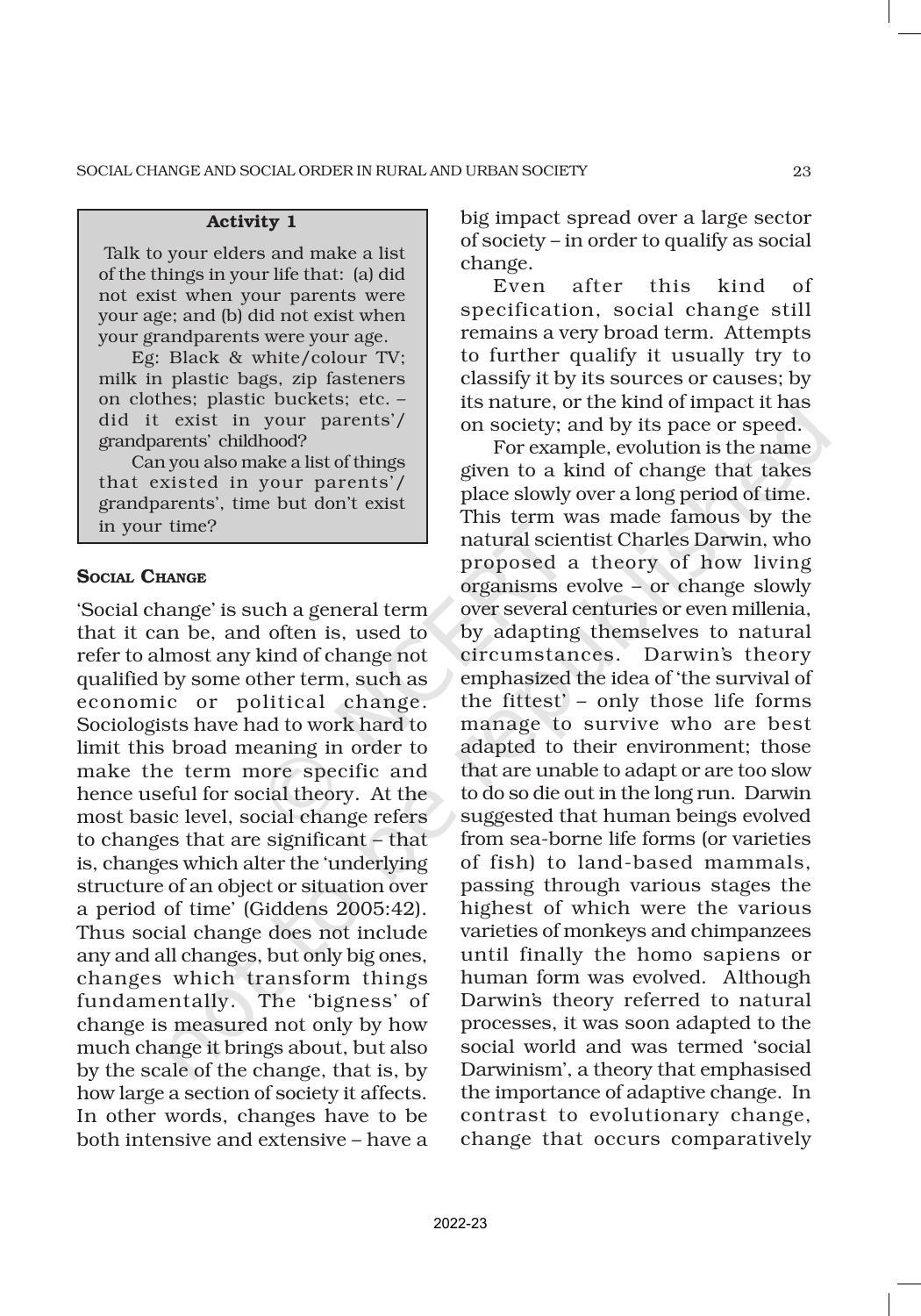 NCERT Book for Class 11 Sociology (Part-II) Chapter 2 Social Change and Social Order in Rural and Urban Society - Page 2