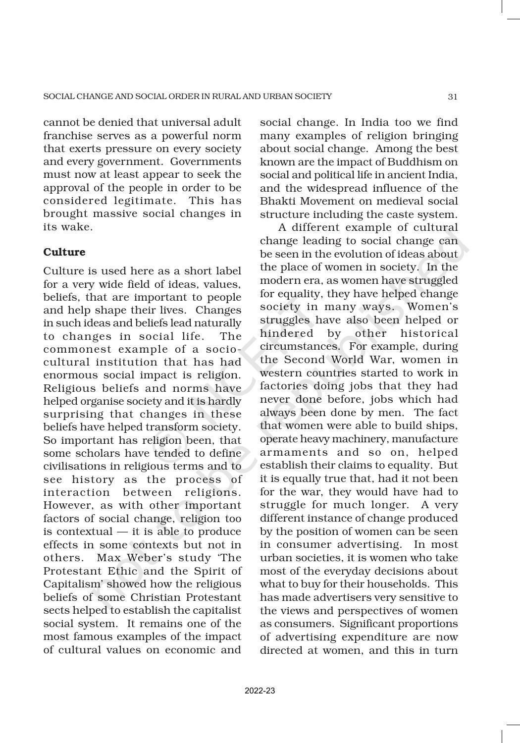 NCERT Book for Class 11 Sociology (Part-II) Chapter 2 Social Change and Social Order in Rural and Urban Society - Page 10