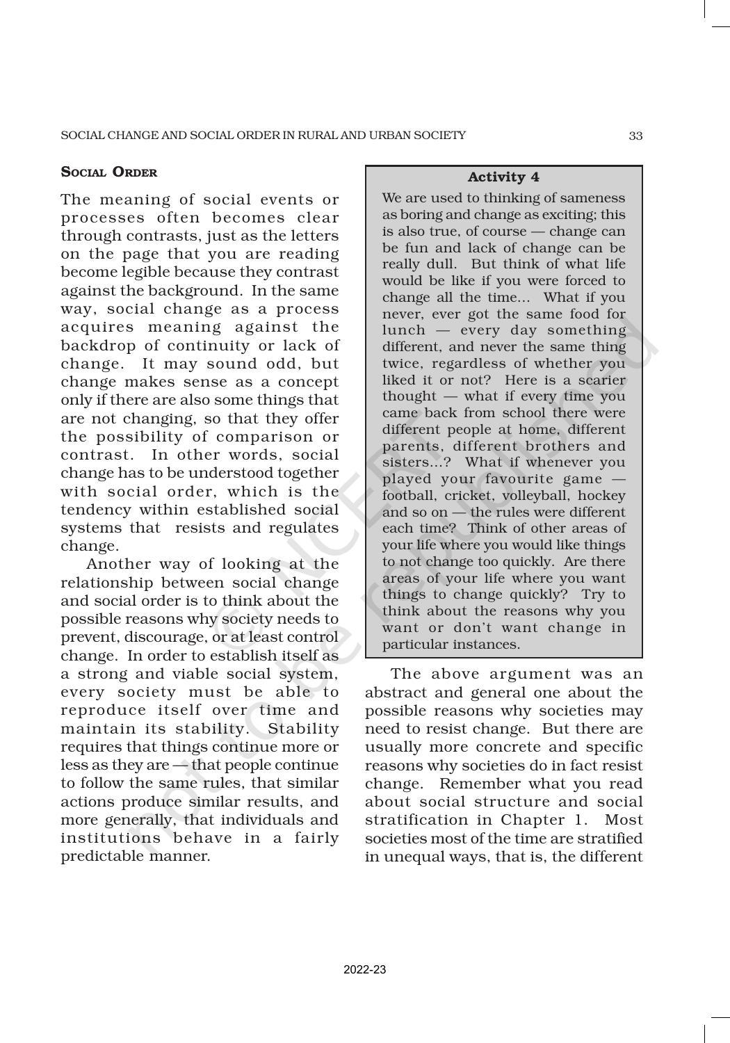 NCERT Book for Class 11 Sociology (Part-II) Chapter 2 Social Change and Social Order in Rural and Urban Society - Page 12