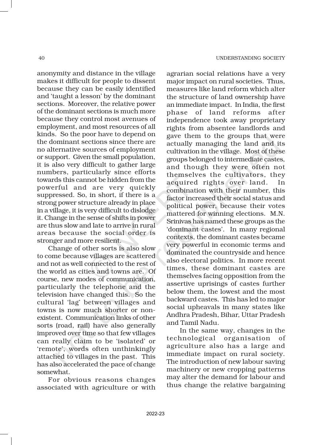 NCERT Book for Class 11 Sociology (Part-II) Chapter 2 Social Change and Social Order in Rural and Urban Society - Page 19