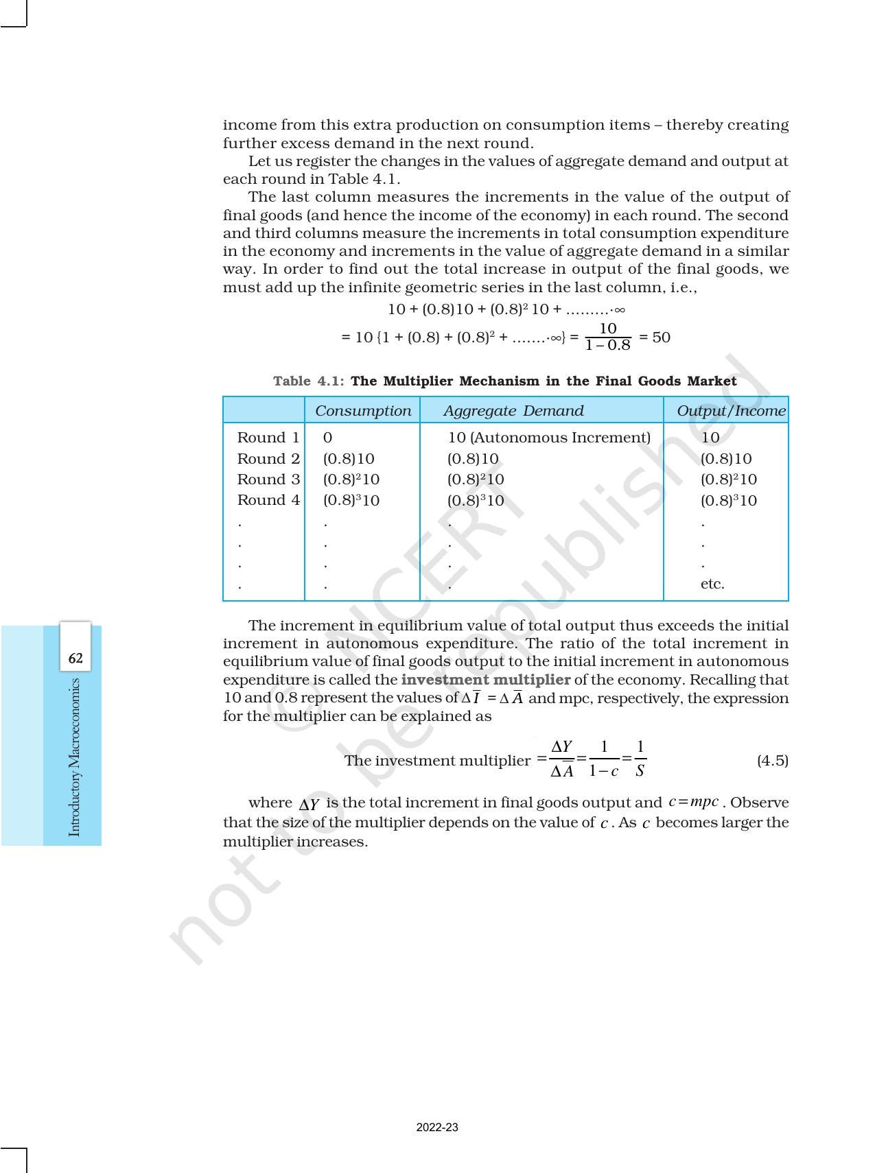 NCERT Book for Class 12 Economics (Macroeconomics) Chapter 4 Determination of Income and Employment - Page 10