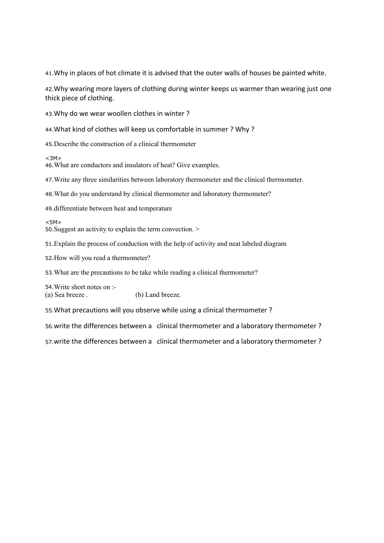 CBSE Worksheets for Class 7 Science Heat Assignment 3 - Page 3